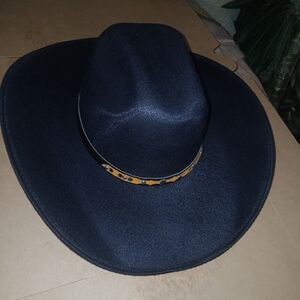 Classic Black Western Hat with Tan Accent